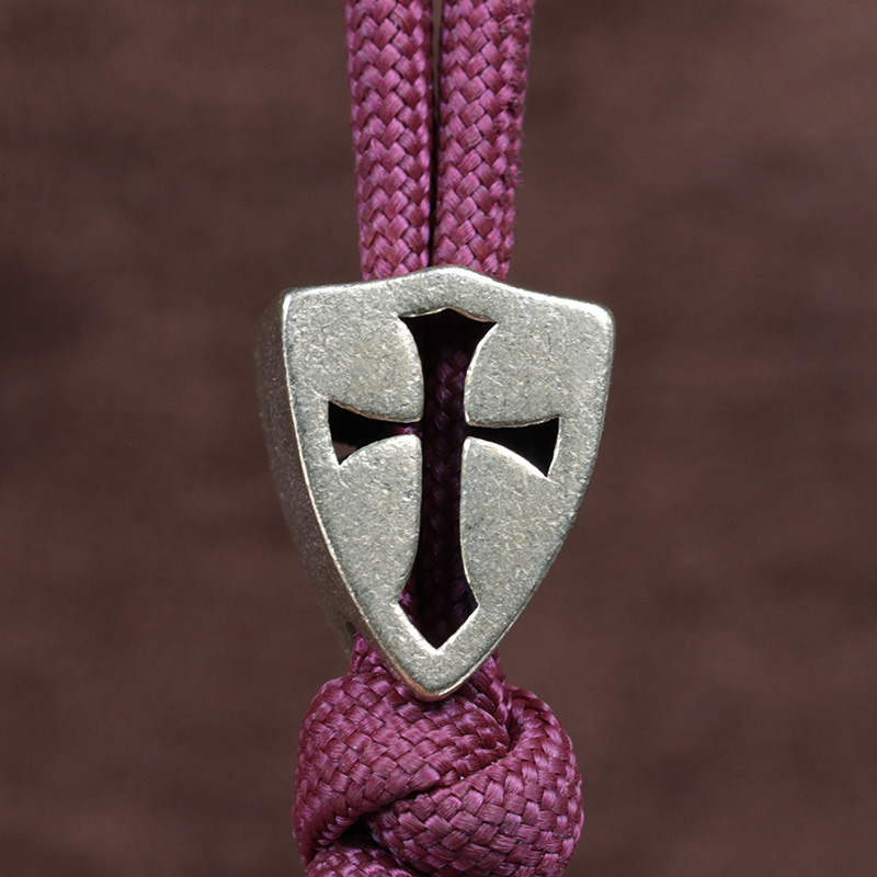 Cross Shield Brass Knife Beads EDC Outdoor DIY Paracord Woven Bracelets Accessories Survival Tool  Flashlight Lanyard Pendants