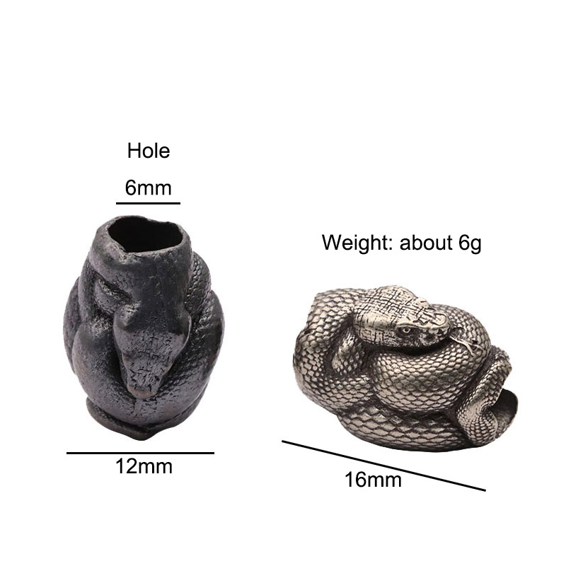 Python Snake Brass Knife Beads DIY EDC Outdoor Umbrella Rope Woven Lanyard Punk Paracord Bracelets Pendants Jewelry Accessories