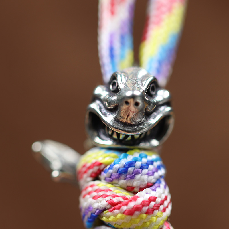 Sea Animal Shark Brass Knife Beads Punk EDC Outdoor DIY Paracord Woven Bracelet Accessories Lanyard Pendants Flashlight Hangings