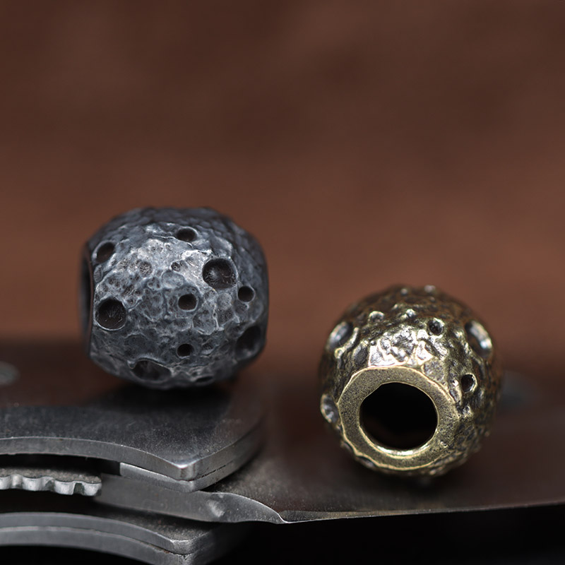 Moon Ball Shape Brass Knife Beads DIY Paracord Woven Lanyard Pendants Jewelry Accessories EDC Outdoor Survival Bracelet Hangings