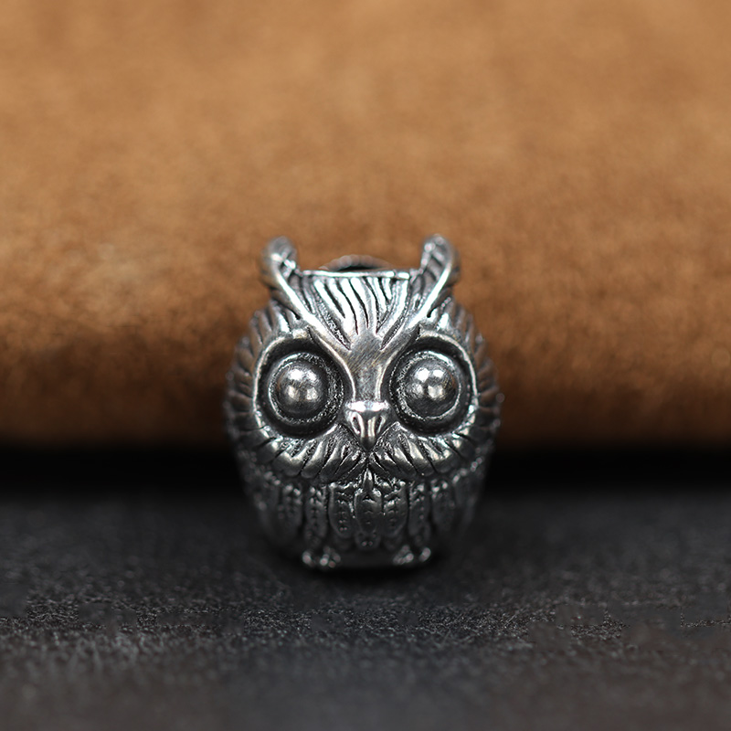 Cute Owl Brass Knife Bead EDC Outdoor DIY Paracord Woven Bracelets Accessories Lanyard Pendant Umbrella Rope Flashlight Hangings