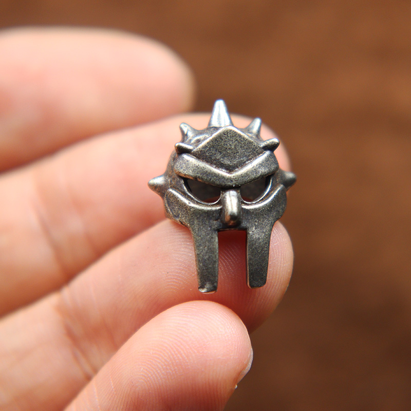 Spartan Roman Angular Helmet Brass Knife Bead Lanyard Pendant Jewelry DIY Paracord Bracelets Charms Outdoor Tool EDC Accessories