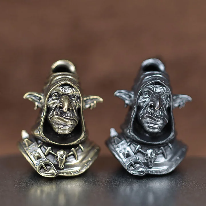 Goblin Humanoid Organism Brass Knife Beads EDC DIY Paracord Woven Bracelets Lanyard Pendants Accessories Outdoor Tool Hangings