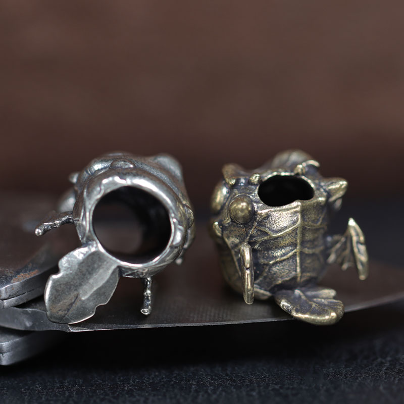 Cute Lizard Brass Knife Beads EDC Outdoor Paracord Handmade DIY Bracelets Accessories Umbrella Rope Woven Lanyard Pendants ﻿