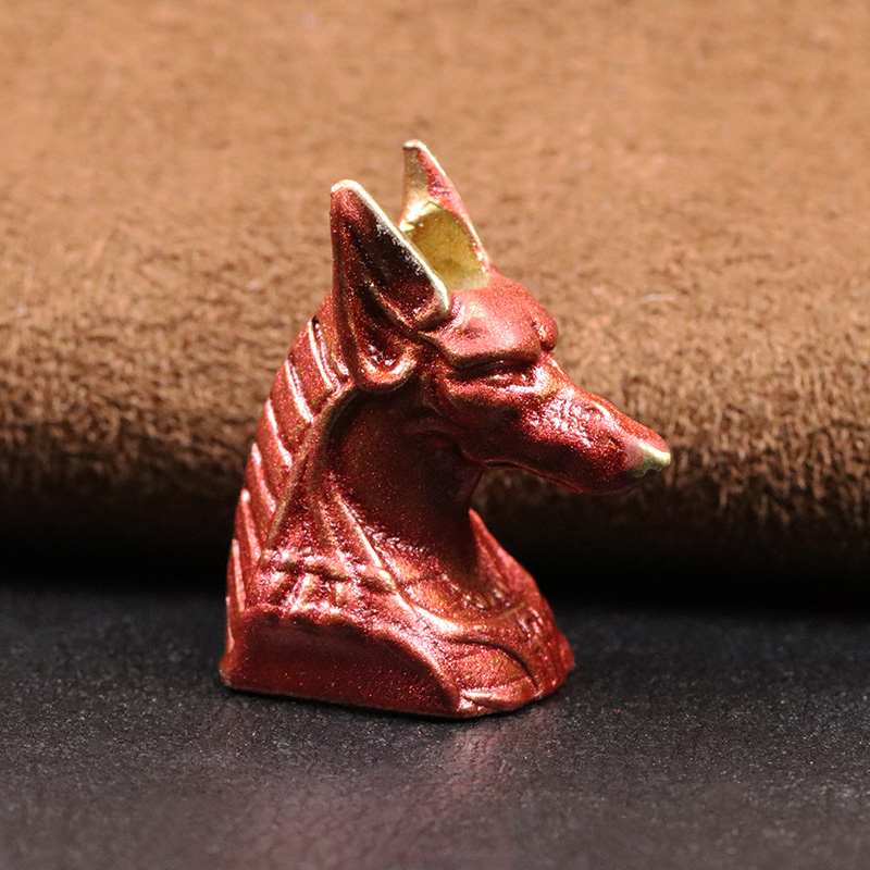 Ancient Egypt Death God Anubis Jackal Head Brass EDC Knife Beads DIY Paracord Woven Lanyard Pendants Jewelry Outdoor Accessories
