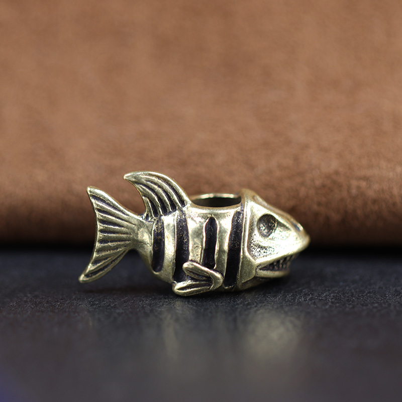 Sea Animal Shark Brass Knife Beads EDC Outdoor DIY Paracord Woven Accessories Lanyard Pendants Umbrella Rope Flashlight Hangings