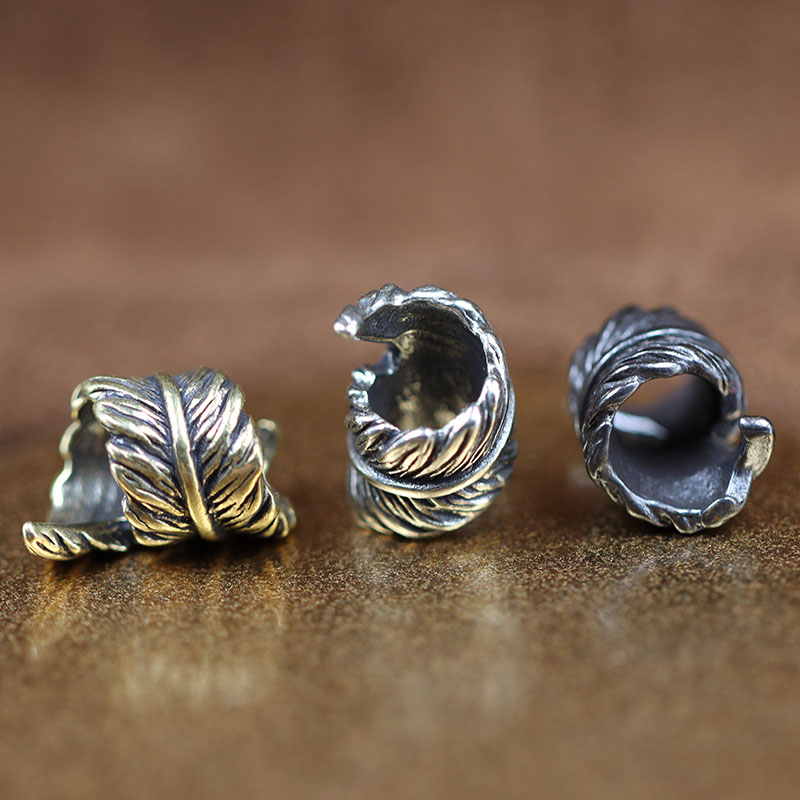 Plume Brass Knife Beads EDC Outdoor DIY Paracord Woven Bracelets Accessories Lanyard Pendants Umbrella Rope Flashlight Hangings