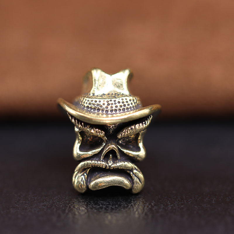 Cowboy Old Man Brass Knife Bead DIY Paracord Accessories Handmade Woven Lanyard Pendants EDC Outdoor Umbrella Rope Hangings Tool