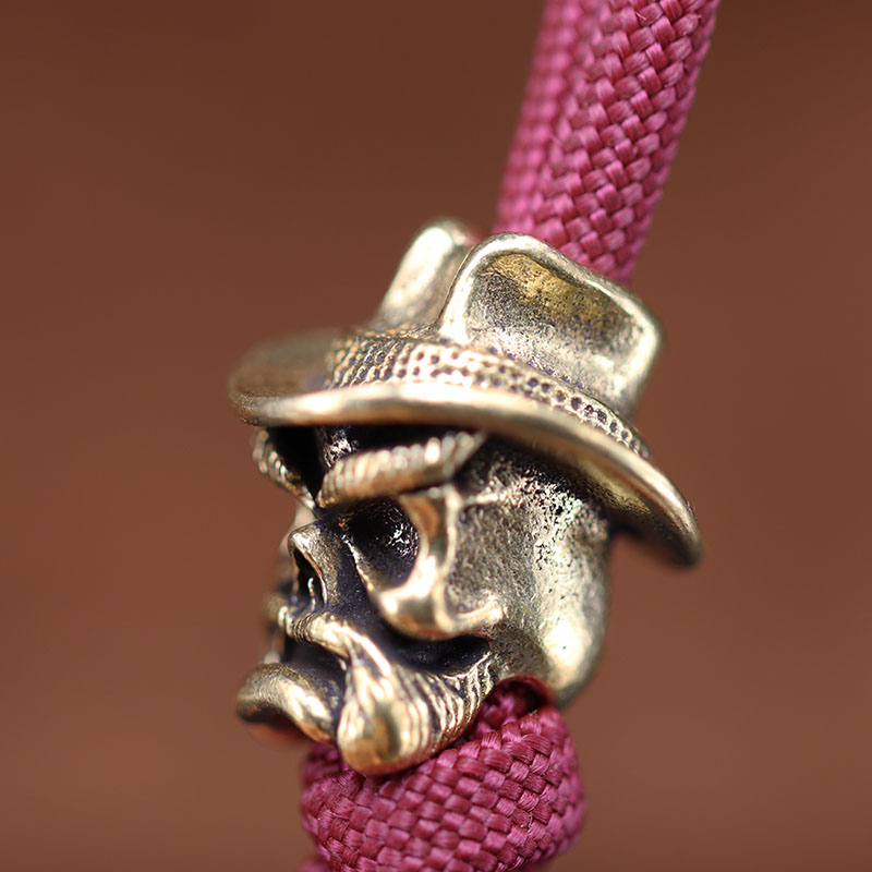 Cowboy Old Man Brass Knife Bead DIY Paracord Accessories Handmade Woven Lanyard Pendants EDC Outdoor Umbrella Rope Hangings Tool