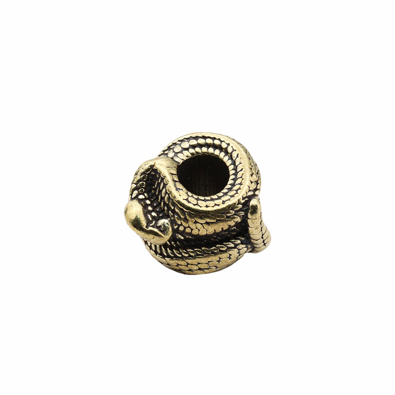 Black Brass Rattlesnake Knife Beads DIY EDC Umbrella Rope Lanyard Paracord Bracelets Snake Pendants Jewelry Outdoor Accessories