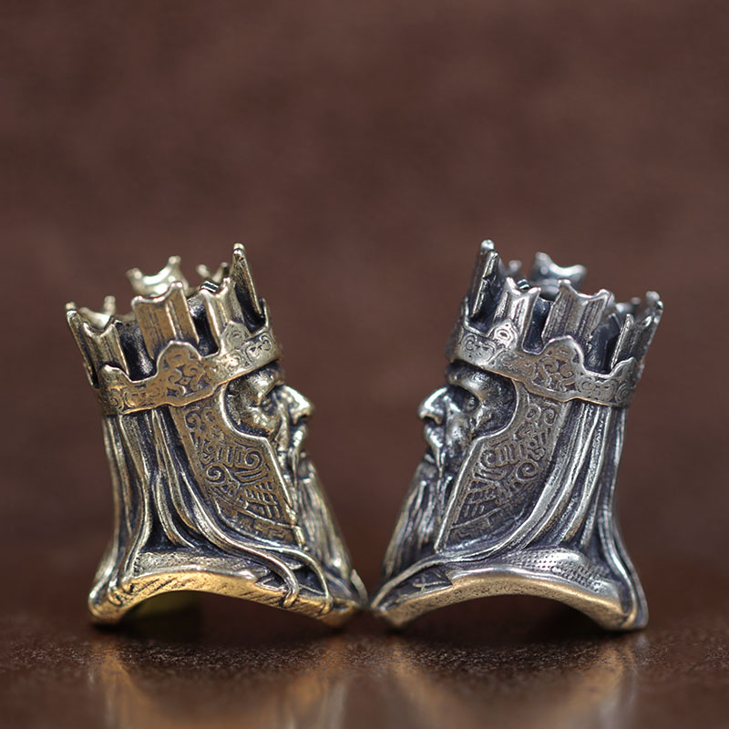 Pope Brass Knife Beads EDC DIY Paracord Woven Bracelet Lanyard Pendants Accessories Pontiff Head Sculpture Outdoor Tool Hangings