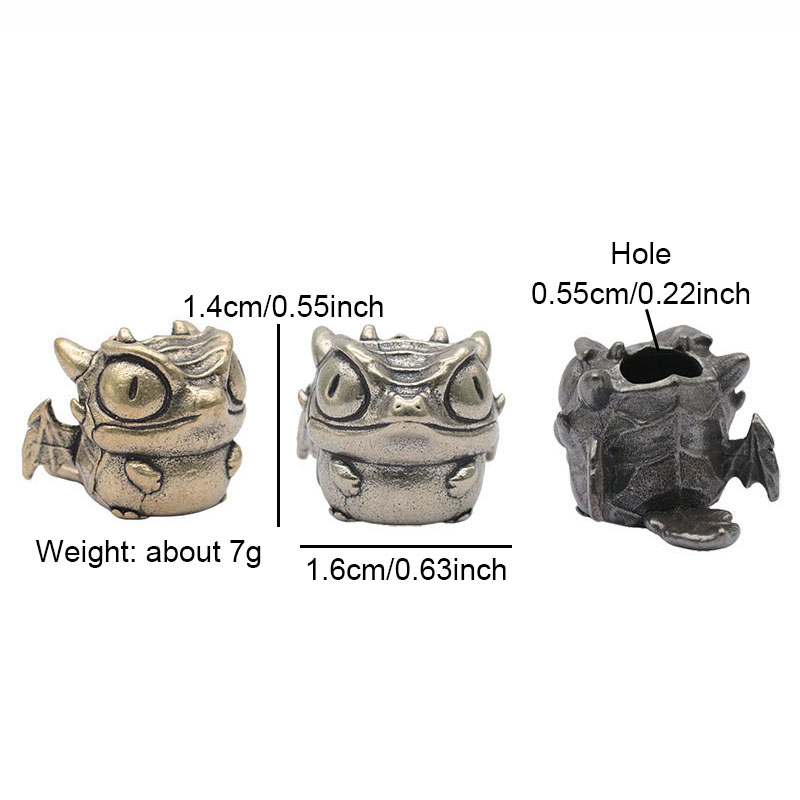 Cute Lizard Brass Knife Beads EDC Outdoor Paracord Handmade DIY Bracelets Accessories Umbrella Rope Woven Lanyard Pendants ﻿