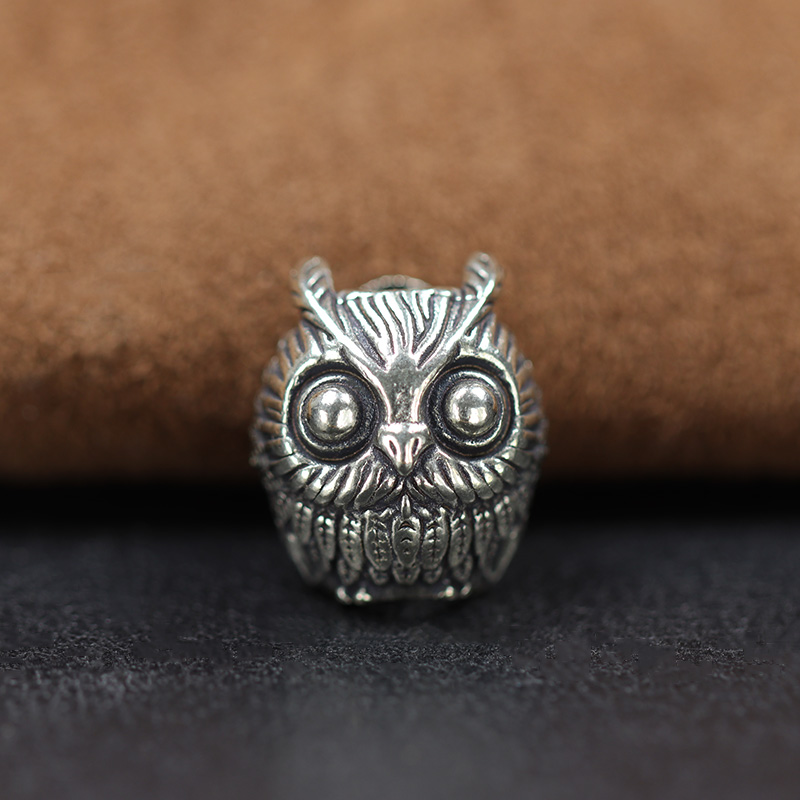 Cute Owl Brass Knife Bead EDC Outdoor DIY Paracord Woven Bracelets Accessories Lanyard Pendant Umbrella Rope Flashlight Hangings