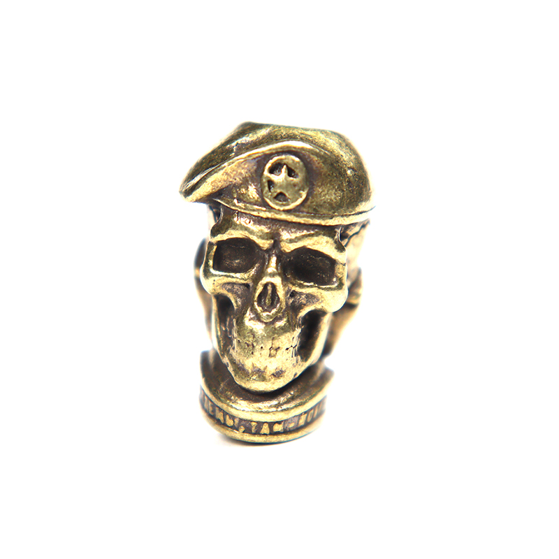 Brass EDC Five-pointed Star Hat Russian Skull Soldier Knife Beads Lanyard Pendants Jewelry Metal Copper Paracord DIY Accessories