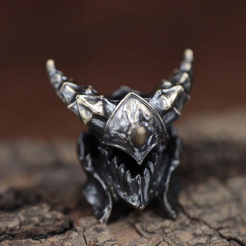 Death Helmet Brass Knife Beads EDC Outdoor DIY Paracord Accessories Woven Lanyard Pendant Jewelry Punk Survival Bracelets Charms