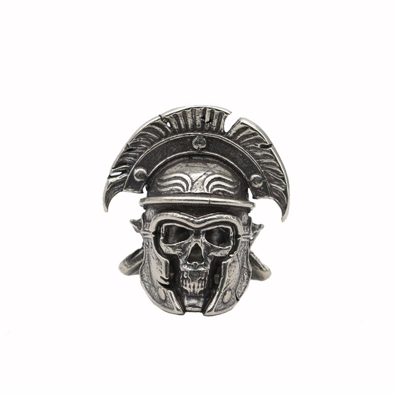 Fan Shape Helmet Skull Head Knife Beads DIY Paracord Lanyard Pendant Retro Punk Metal Brass Samurai EDC Outdoor Tool Accessories