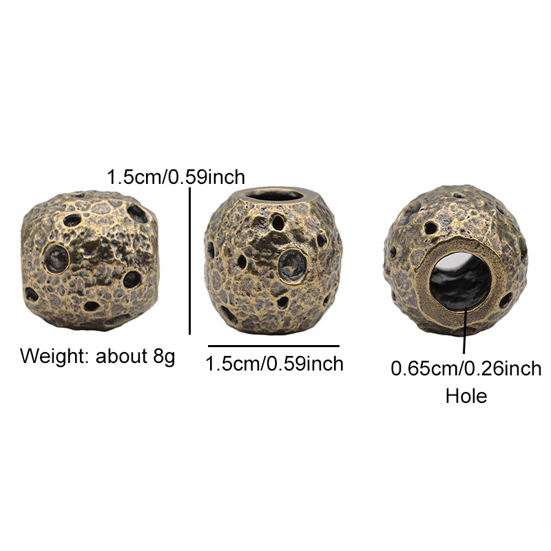 Moon Ball Shape Brass Knife Beads DIY Paracord Woven Lanyard Pendants Jewelry Accessories EDC Outdoor Survival Bracelet Hangings