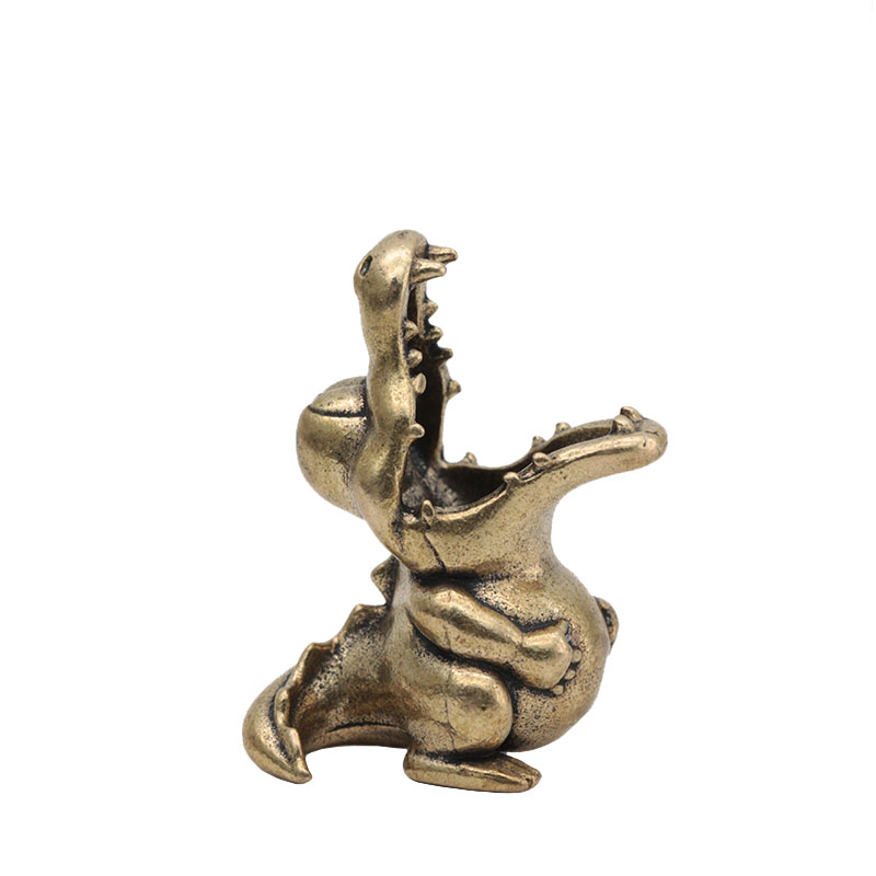 Cute Open-mouthed Dinosaur Brass Knife Beads Outdoor EDC DIY Paracord Bracelets Accessories Umbrella Rope Woven Lanyard Pendants