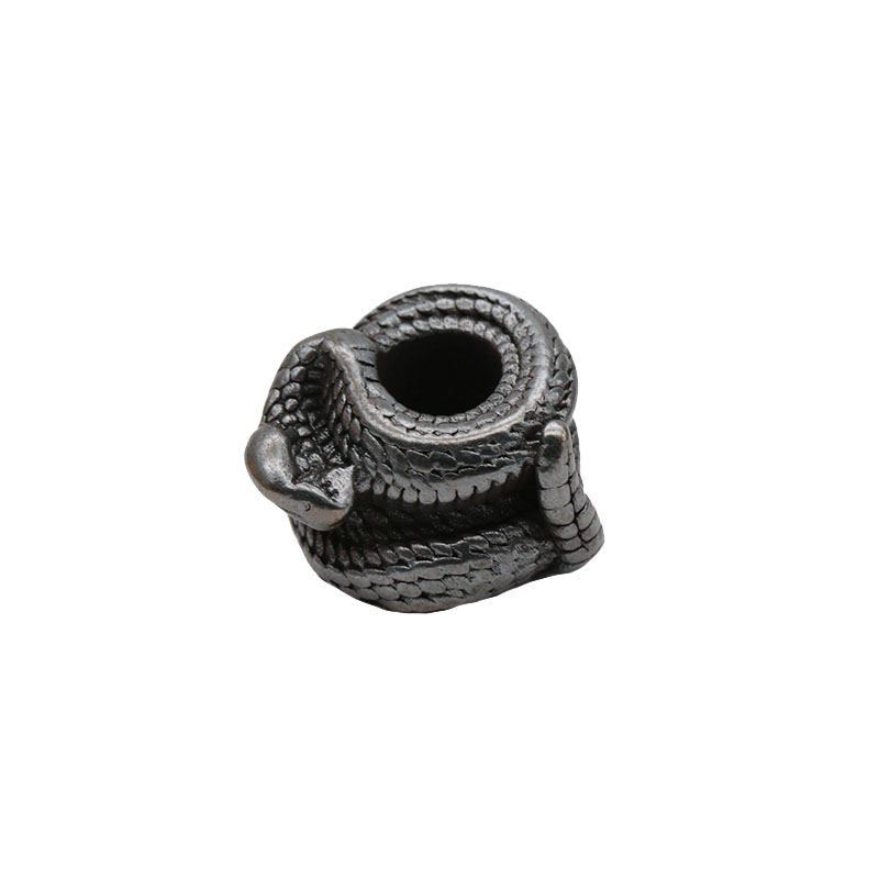 Black Brass Rattlesnake Knife Beads DIY EDC Umbrella Rope Lanyard Paracord Bracelets Snake Pendants Jewelry Outdoor Accessories