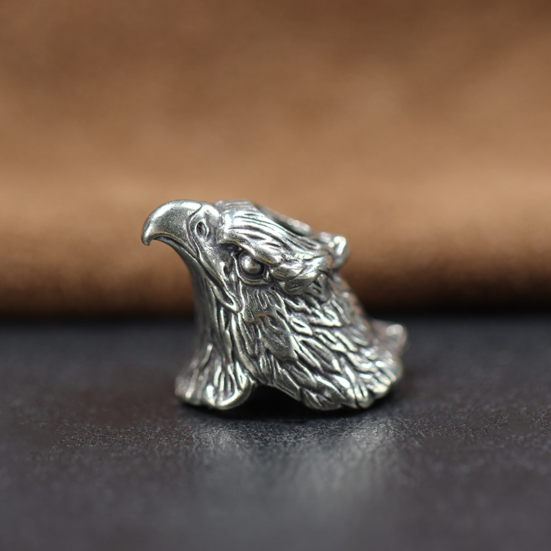 Animal Eagle Head Sculpture Brass Knife Bead EDC Outdoor DIY Paracord Handmade Woven Lanyard Pendant Accessories Bracelet Charms