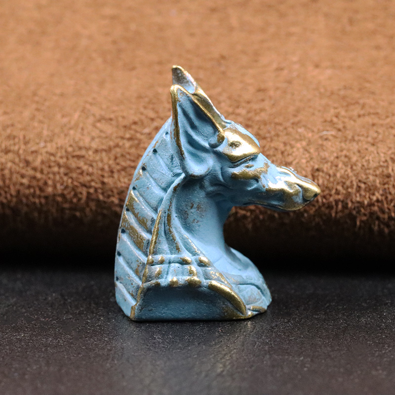 Ancient Egypt Death God Anubis Jackal Head Brass EDC Knife Beads DIY Paracord Woven Lanyard Pendants Jewelry Outdoor Accessories