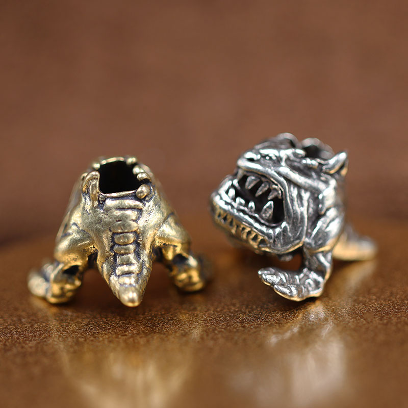 Cuspid Teeth Monster Brass Knife Beads EDC Outdoor DIY  Paracord Handmade Woven Lanyard Pendants Punk Retro Jewelry Accessories