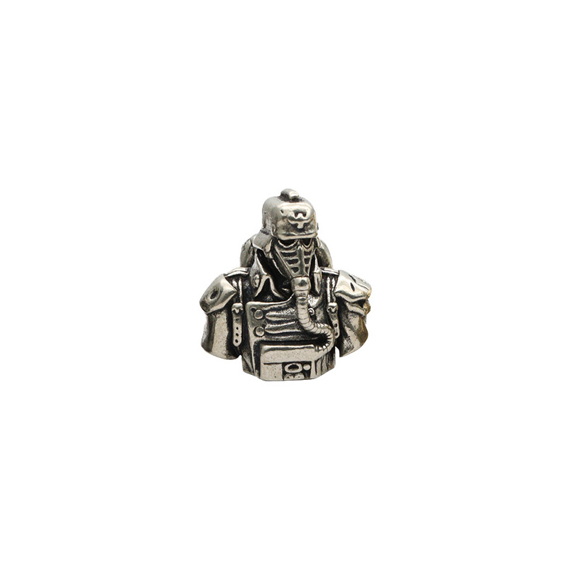 Death Biochemical Guard Solider Bust Brass Knife Beads Punk Gas Mask EDC Outdoor Survival Paracord DIY Woven Lanyard Accessories