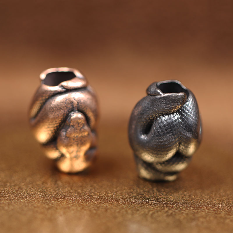 Python Snake Brass Knife Beads DIY EDC Outdoor Umbrella Rope Woven Lanyard Punk Paracord Bracelets Pendants Jewelry Accessories