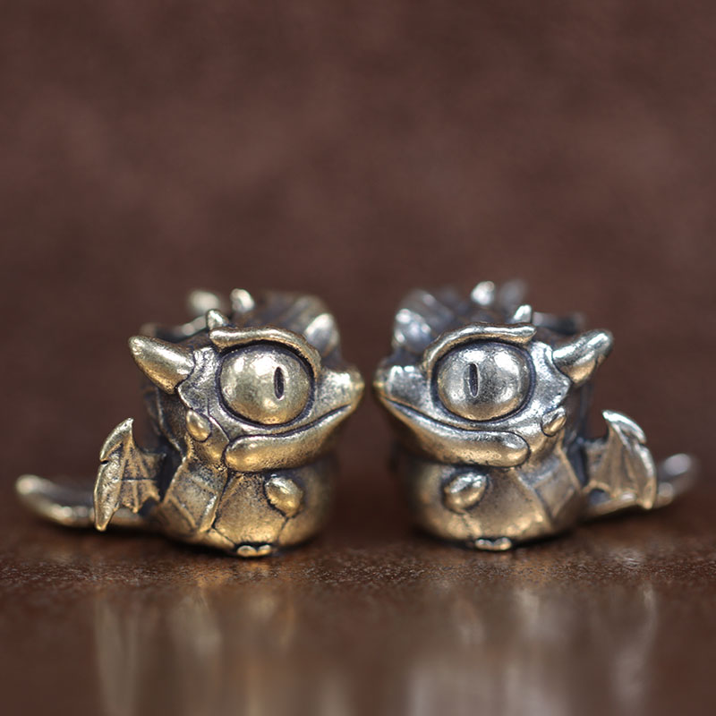 Cute Lizard Brass Knife Beads EDC Outdoor Paracord Handmade DIY Bracelets Accessories Umbrella Rope Woven Lanyard Pendants ﻿