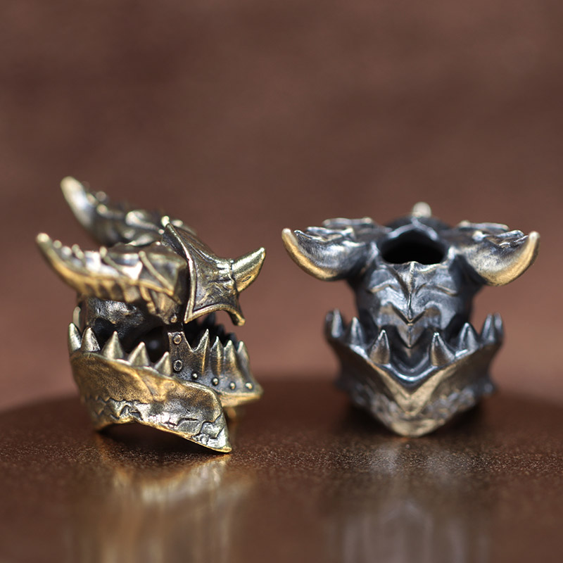 Death Helmet Brass Knife Beads EDC Outdoor DIY Paracord Accessories Woven Lanyard Pendant Jewelry Punk Survival Bracelets Charms