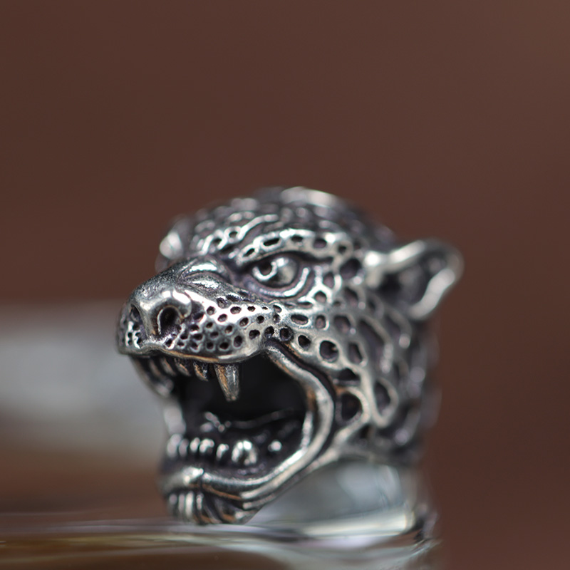 Leopard Head Sculpture Brass Knife Beads Outdoor EDC Umbrella Rope Pendants DIY Paracord Bracelets Accessories Lanyard Hangings