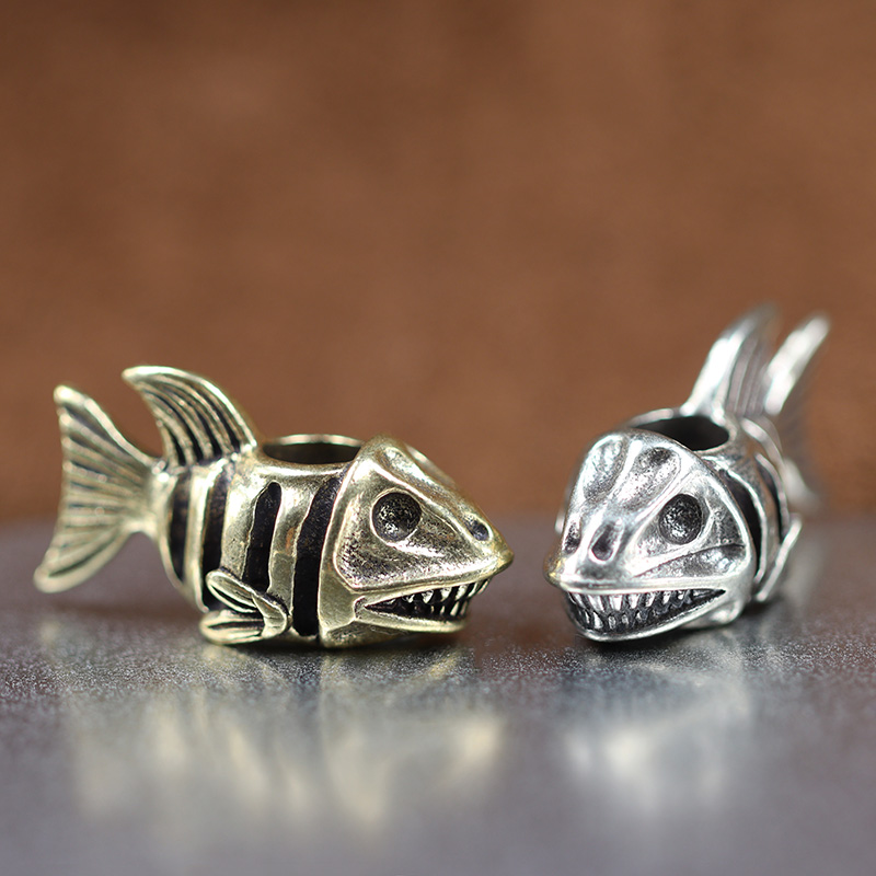 Sea Animal Shark Brass Knife Beads EDC Outdoor DIY Paracord Woven Accessories Lanyard Pendants Umbrella Rope Flashlight Hangings