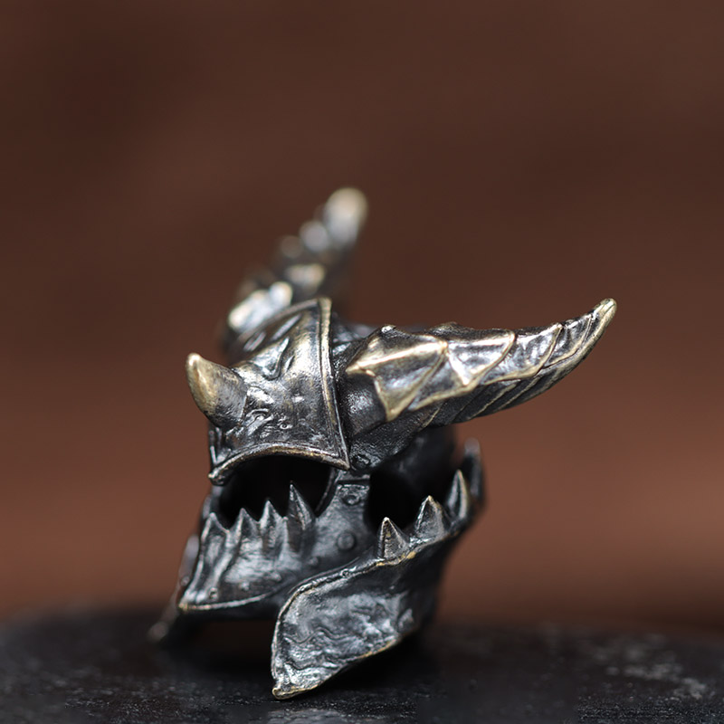 Death Helmet Brass Knife Beads EDC Outdoor DIY Paracord Accessories Woven Lanyard Pendant Jewelry Punk Survival Bracelets Charms