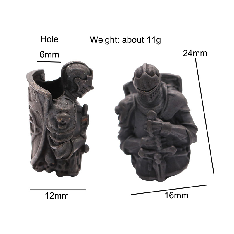 Vicissitudes Templar Knight Brass EDC Retro Paracord Knife Beads Crusader Armor Warrior DIY Umbrella Rope Woven Lanyard Pendants