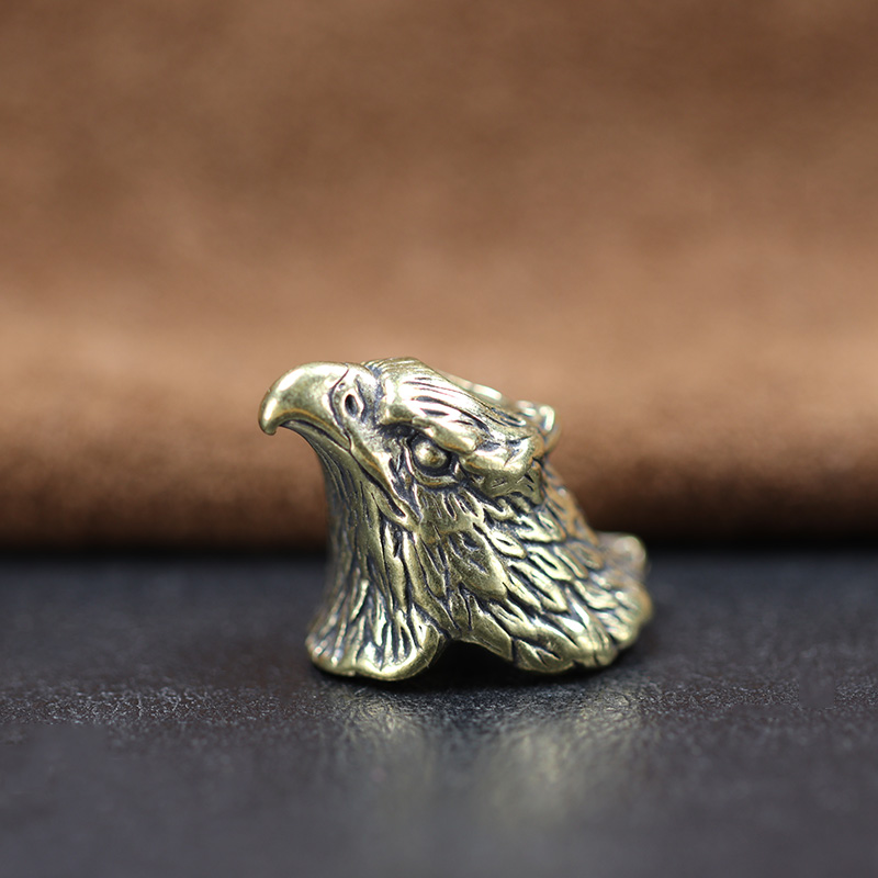 Animal Eagle Head Sculpture Brass Knife Bead EDC Outdoor DIY Paracord Handmade Woven Lanyard Pendant Accessories Bracelet Charms