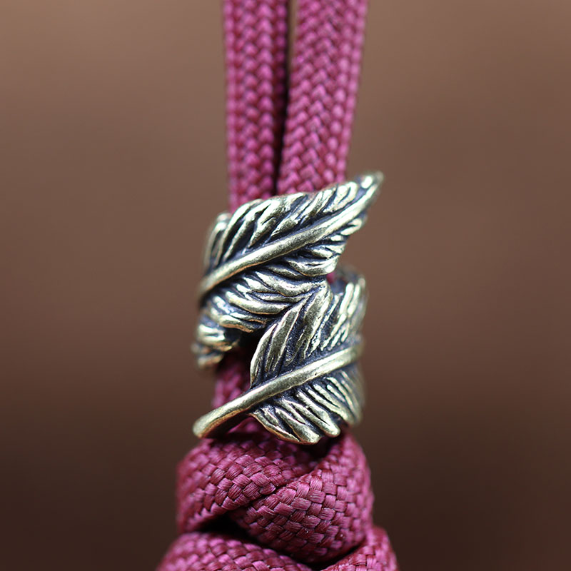 Plume Brass Knife Beads EDC Outdoor DIY Paracord Woven Bracelets Accessories Lanyard Pendants Umbrella Rope Flashlight Hangings