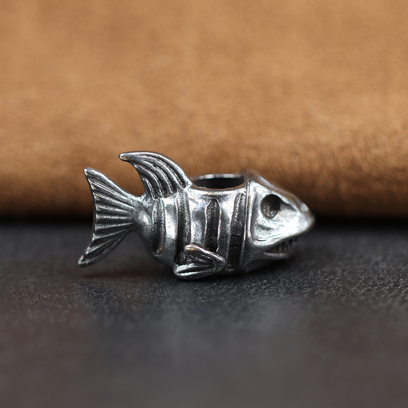 Sea Animal Shark Brass Knife Beads EDC Outdoor DIY Paracord Woven Accessories Lanyard Pendants Umbrella Rope Flashlight Hangings