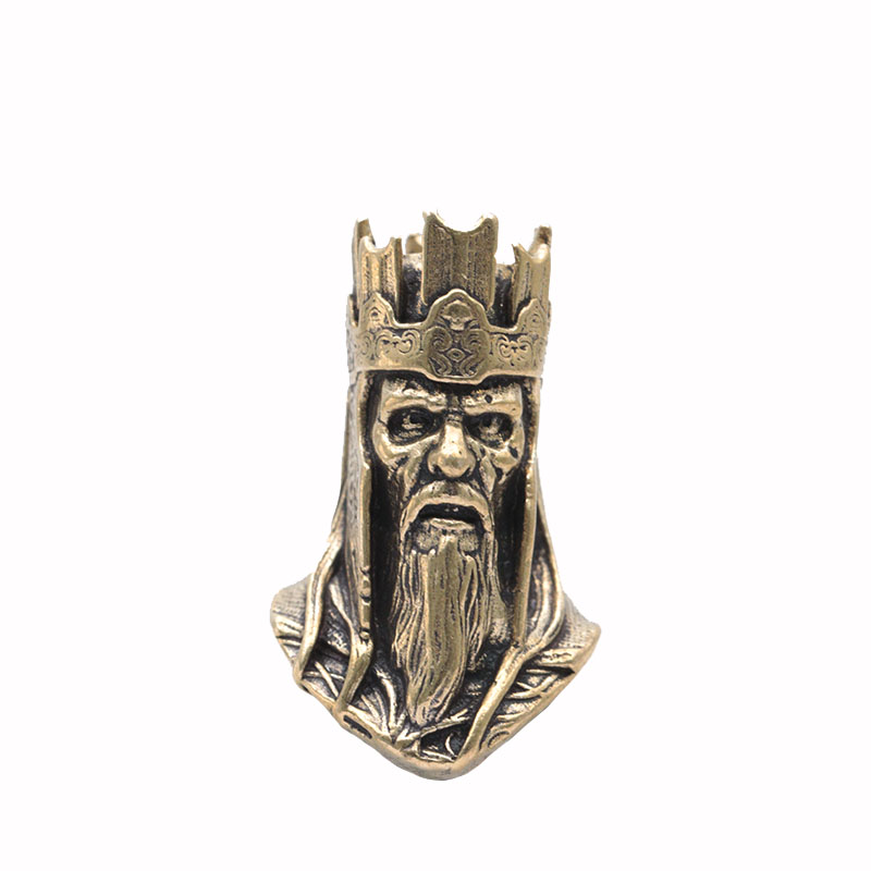 Pope Brass Knife Beads EDC DIY Paracord Woven Bracelet Lanyard Pendants Accessories Pontiff Head Sculpture Outdoor Tool Hangings