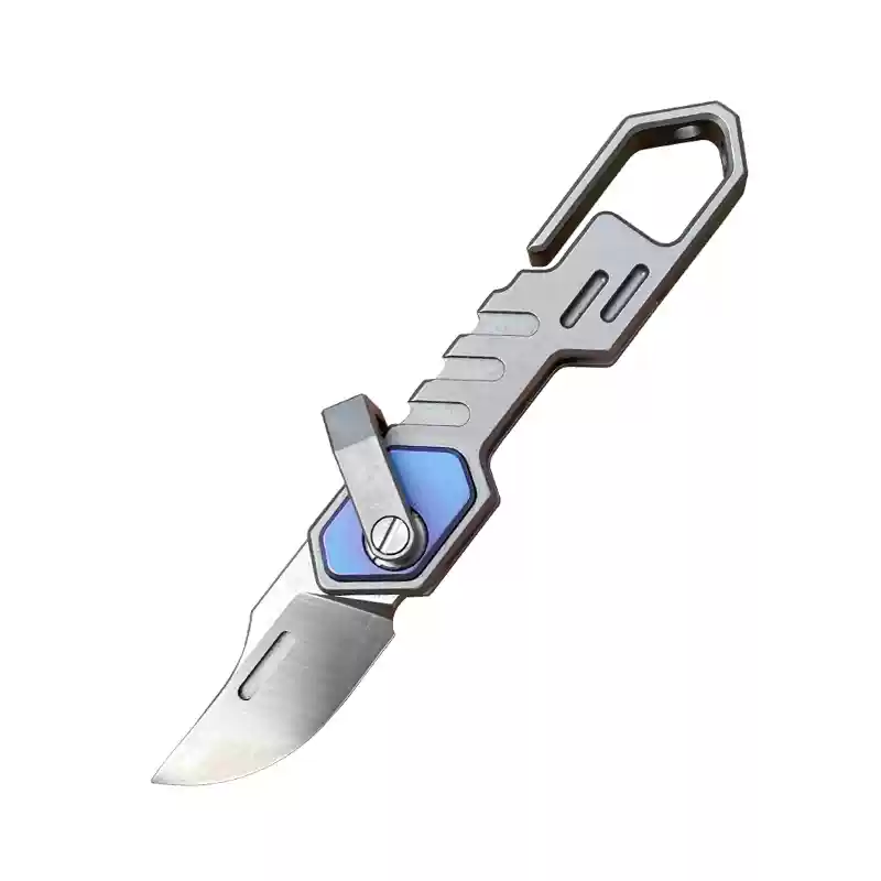 Mini Folding Knife Titanium Alloy Keychain Pendant
