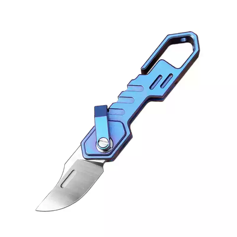 Mini Folding Knife Titanium Alloy Keychain Pendant