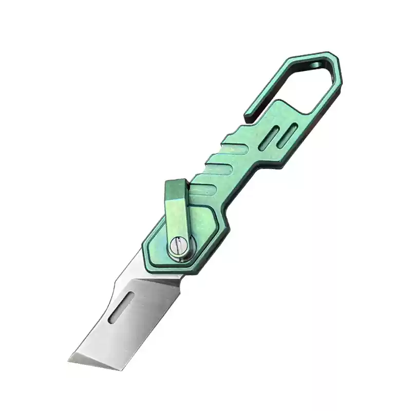 Mini Folding Knife Titanium Alloy Keychain Pendant
