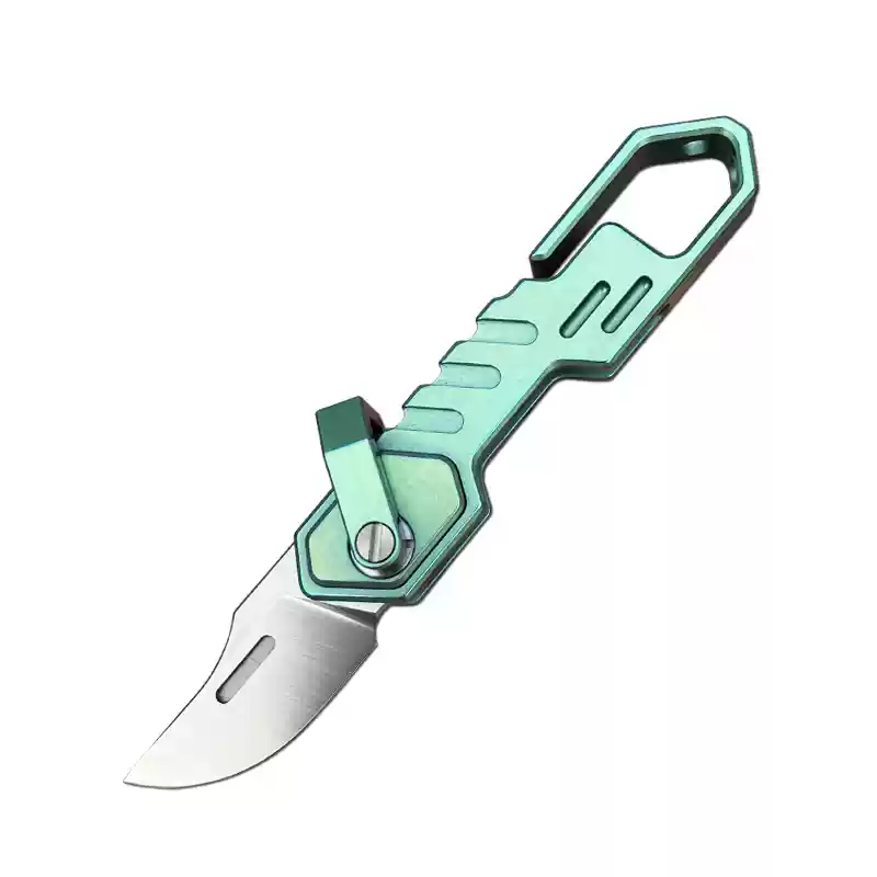 Mini Folding Knife Titanium Alloy Keychain Pendant