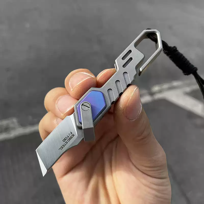 Mini Folding Knife Titanium Alloy Keychain Pendant