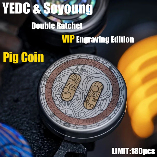 YEDC & Soyoung Pig Coin Double Ratchet Haptic Coin VIP Engraving Edition LIMIT 180pcs