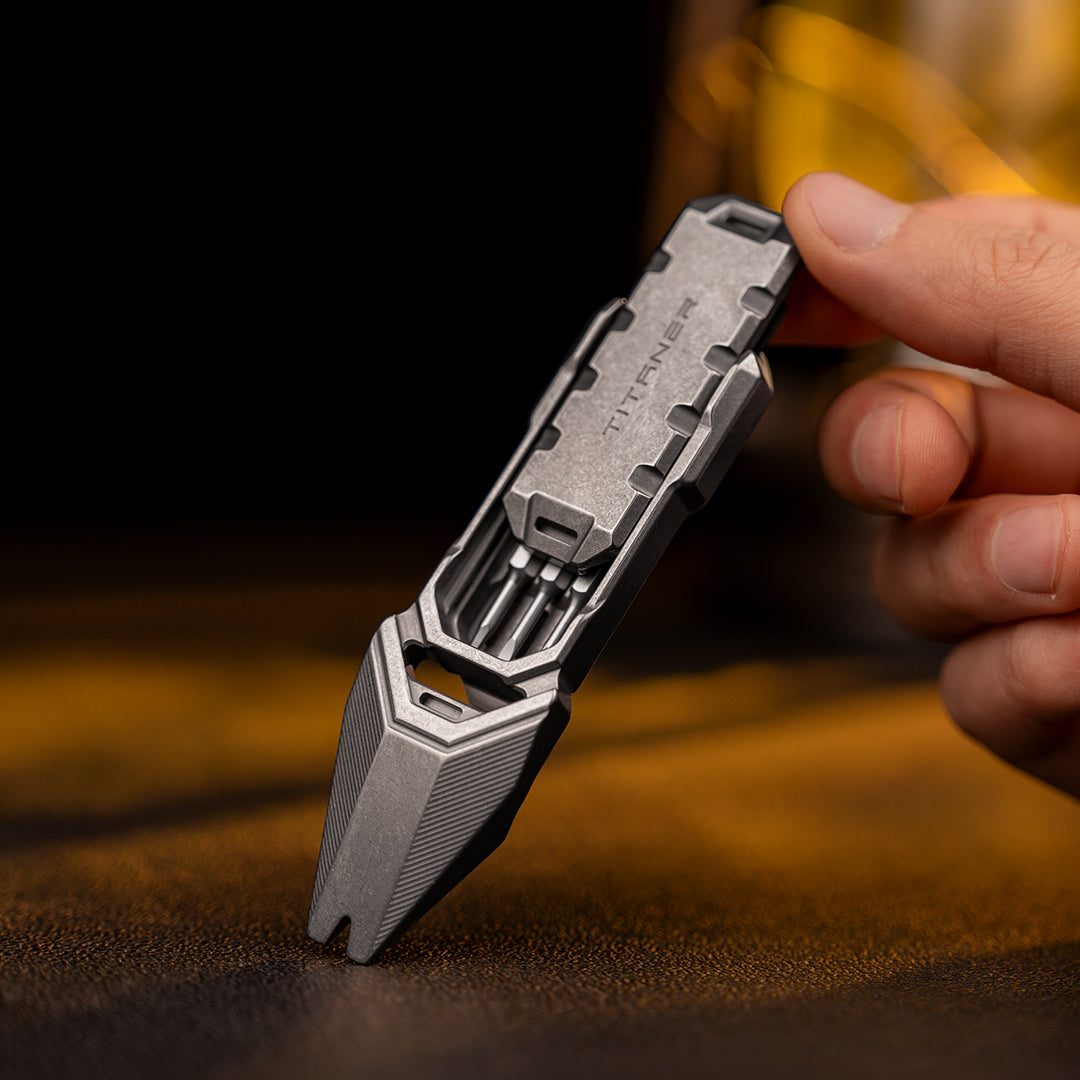 Titanium Multi-Tool Pry Bar with Fidget Slider