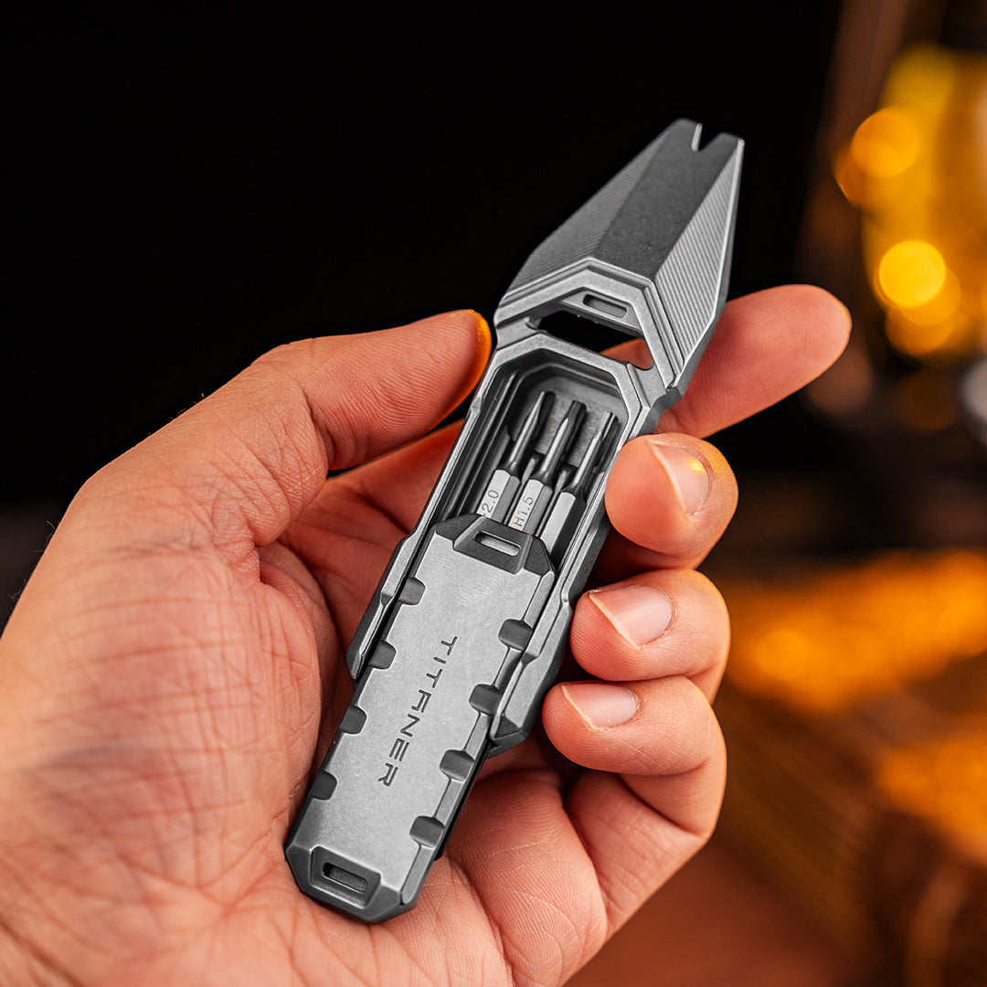 Titanium Multi-Tool Pry Bar with Fidget Slider