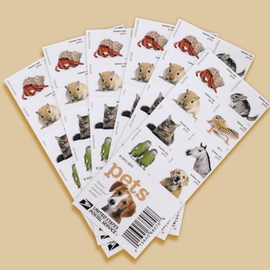 2016 Forever Stamps First Class Postage Stamps Pets Celebrate Animals