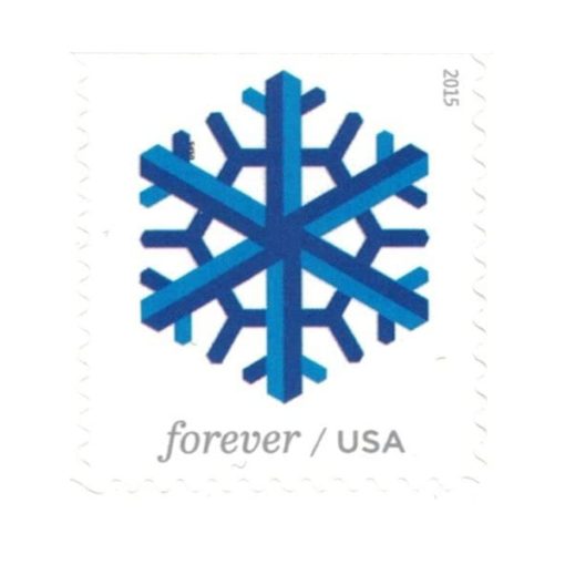 2015 Forever Stamps First Class Postage Stamps Geometric Snowflakes