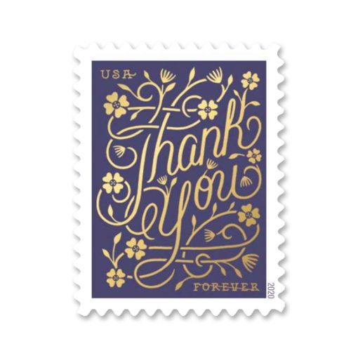 2020 Forever Stamps First Class Postage Stamps Thank You