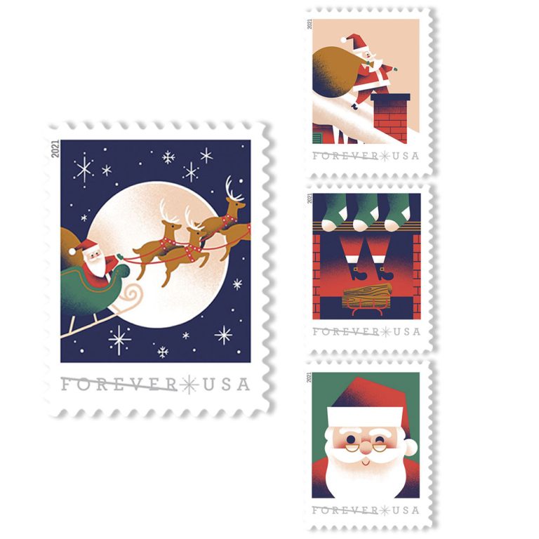 Forever Stamps First Class Postage Stamps A Visit From St. Nick  2021
